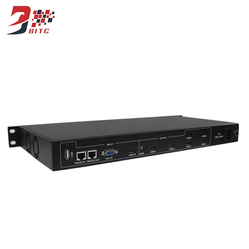 SZBITC видео настенный контроллер 2x3 HDMI разветвитель 1x9 HDMI VGA USB видео процессор вращение на 180 RS232 ИК управление для 6 телевизоров Сращивание