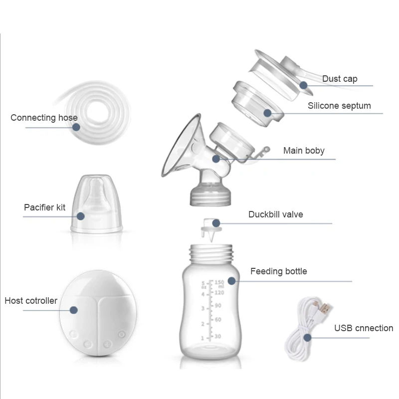 MMloveBB Bubee одиночный/двойной Электрический молокоотсос с молокоотсосом бутылочка для младенцев USB BPA бесплатно мощные Детские молокоотсосы для кормления