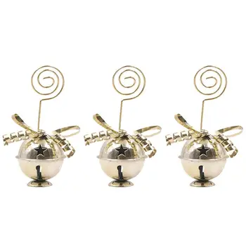 

3Pcs Christmas Decoration Party Place Card Holders Iron Desktop Cards Clamps Party Note Clips