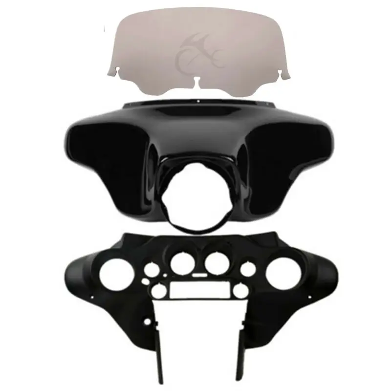 

Motorcycle Batwing Inner Outer Fairings Smoke Windscreen For Harley Touring Road King 96-13