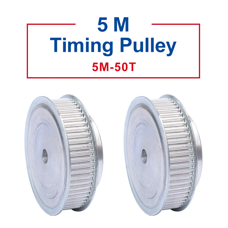 

1 piece Timing Pulley 5M50Teeth teeth pitch 5 mm process hole 10 mm Aluminum pulley slot width 21/27mm for 20/25 mm timing belt