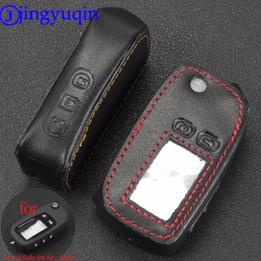 jingyuqin Remote Folding Flip 5 Buttons Leather Case Fob Cover For Tomahawk TW9010 TW9020 TW9030 Two Way Alarm System | Автомобили и