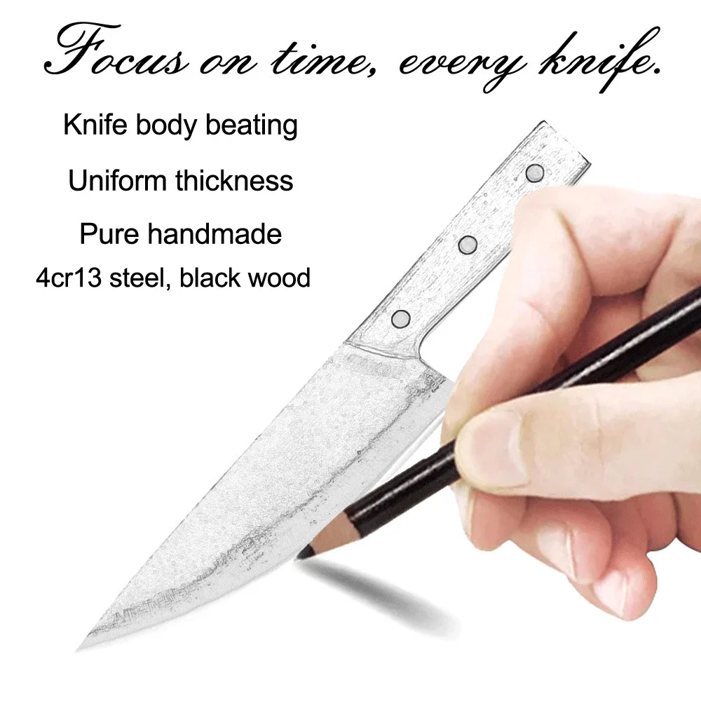 Sowoll ручной работы кованый 8 дюймов кухонный нож повара с полной ручкой Tang деревянной ручкой высокоуглеродистой стальной нож шеф-повара Ультра острый