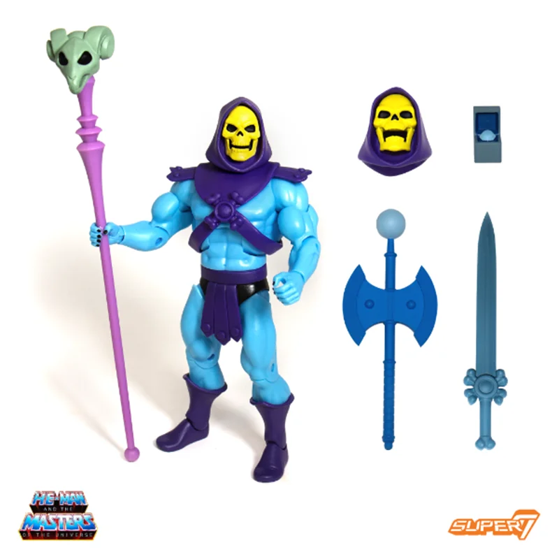 Супер 7 моту классика конечная Filmation Skeletor Фигурка Игрушка Кукла Brinquedos Фигурки Модель подарок