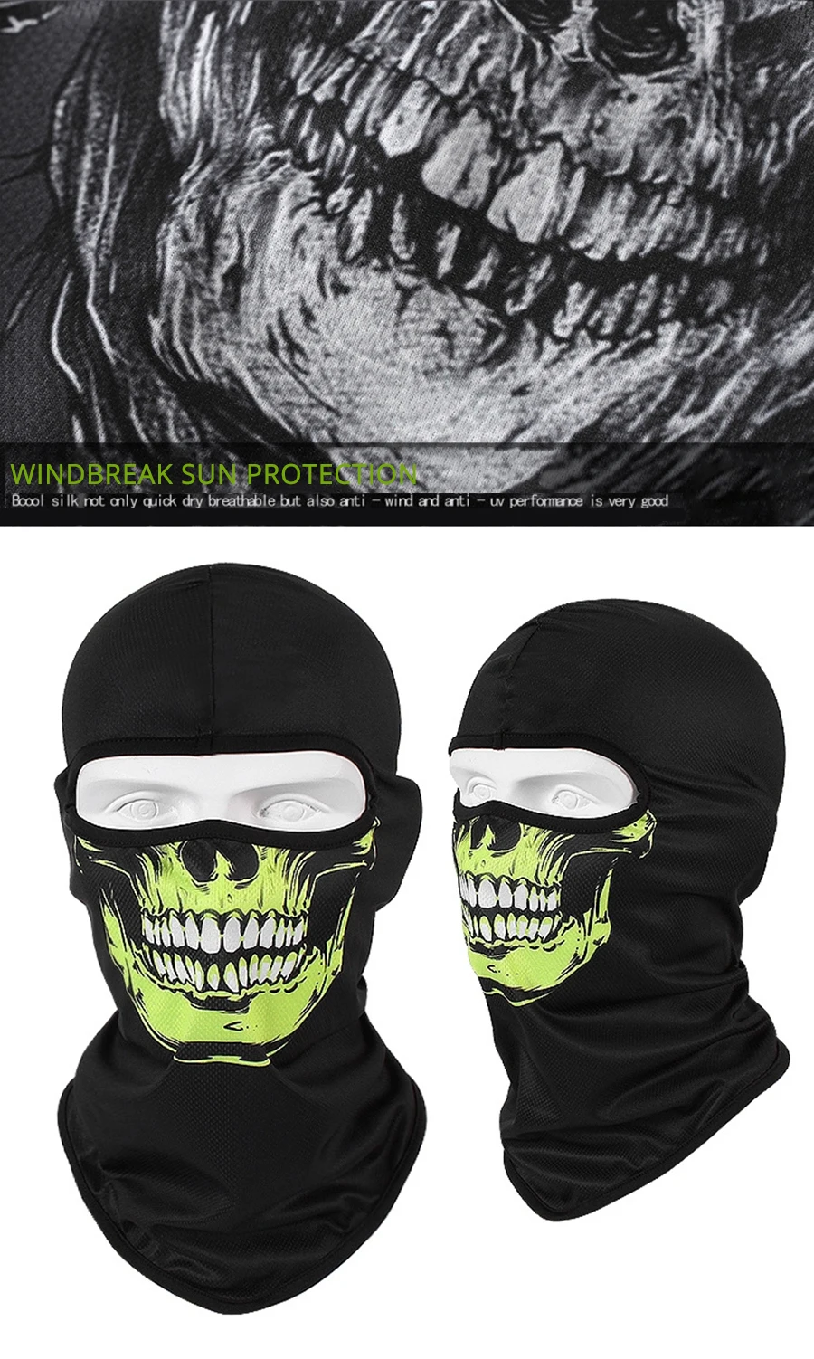 Outdoor Cool Sunscreen Balaclava Motorcycle Face Mask Lycra Moto Biker Wind Cap Mask Stopper Windproof Bicycle Cycling Headgear