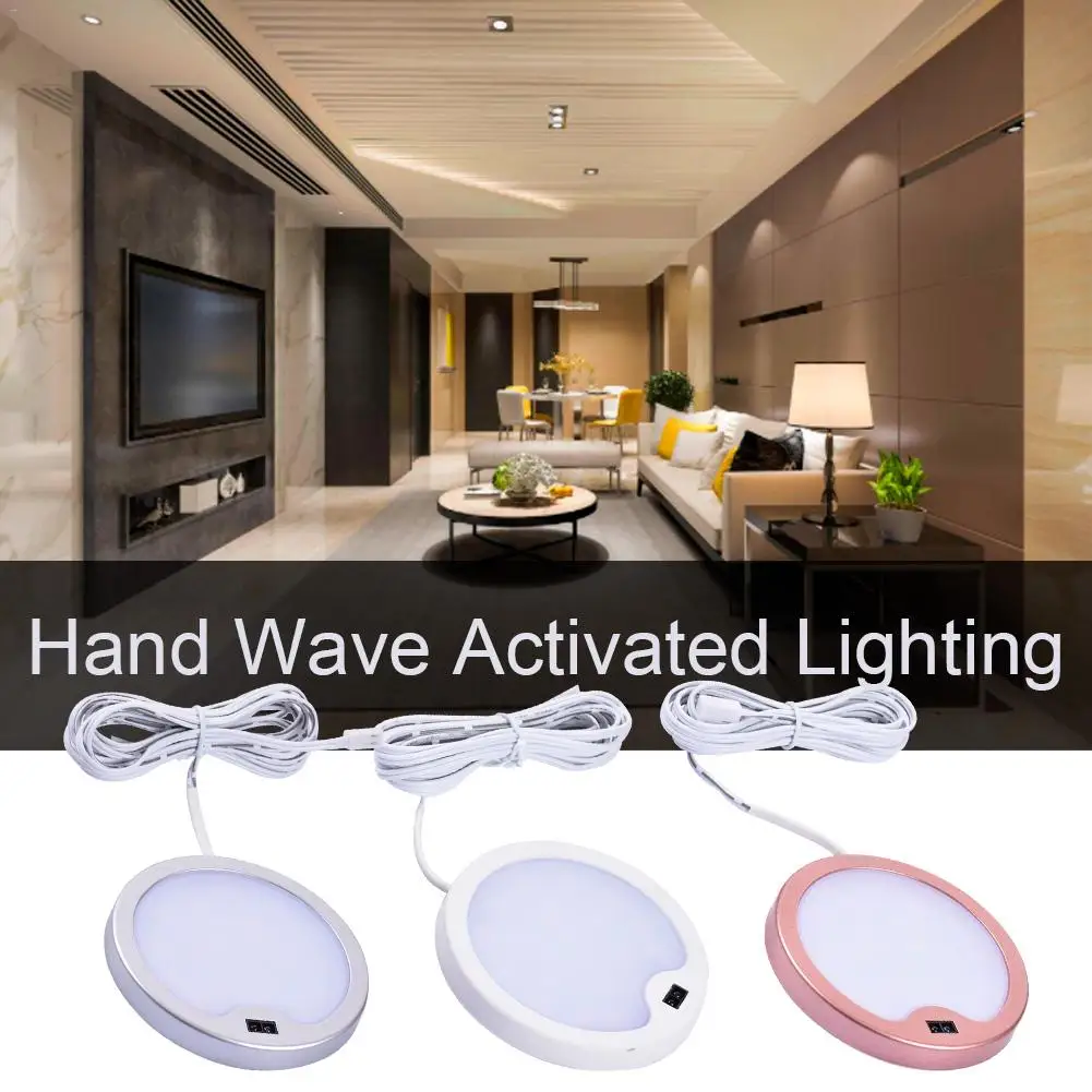 

Ultra-thin DC 12V LED Cabinet Light Hand Wave Activated Furniture Wardrobe Lights Infrared Sensor Smart LED Downlight Lighting