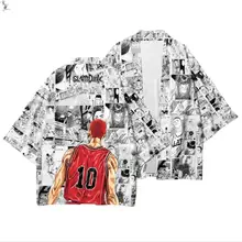 Slamdank 3D печать японского Аниме кимоно Haori Yukata Косплей женщин/мужчин мода лето Повседневная крутая короткий рукав