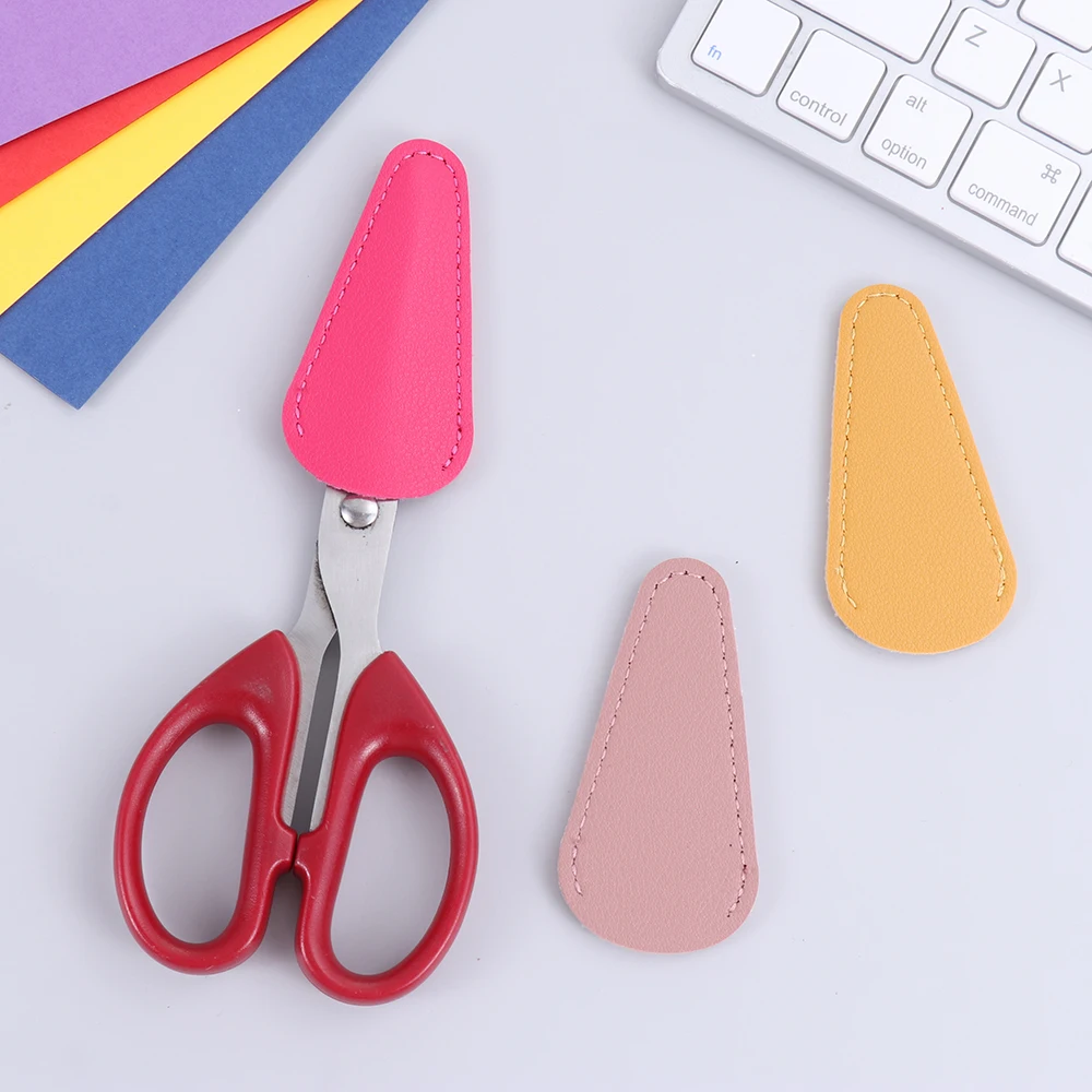 Embroidery Scissors Protective Cases PU Leather Sewing Box Cover DIY Sleeve Dead Skin Tweezers Cap storage bag box container