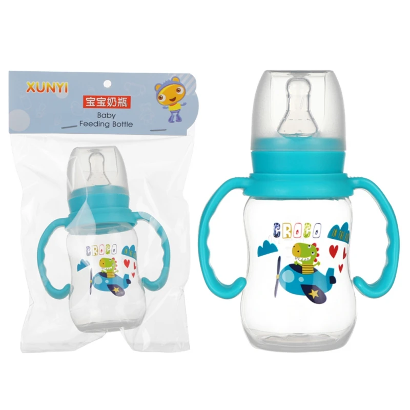 

240ml Baby Bottles Silicone Milk Feeding Bottles Gift Infant Drinking Water Bottle With Handle Kids Cup