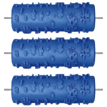 

3Pcs 5 inch Embossed Paint Roller Wall Texture Template Brush Decorative Printing Roller DIY Printing Roller Brush Pattern Rando