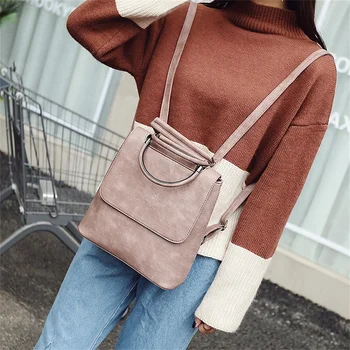 

Fashion Women Backpack PU Leather Travel Bagpack Large School Shoulder Bag For Teenager Girls Mochila Feminina Rucksack Knapsack