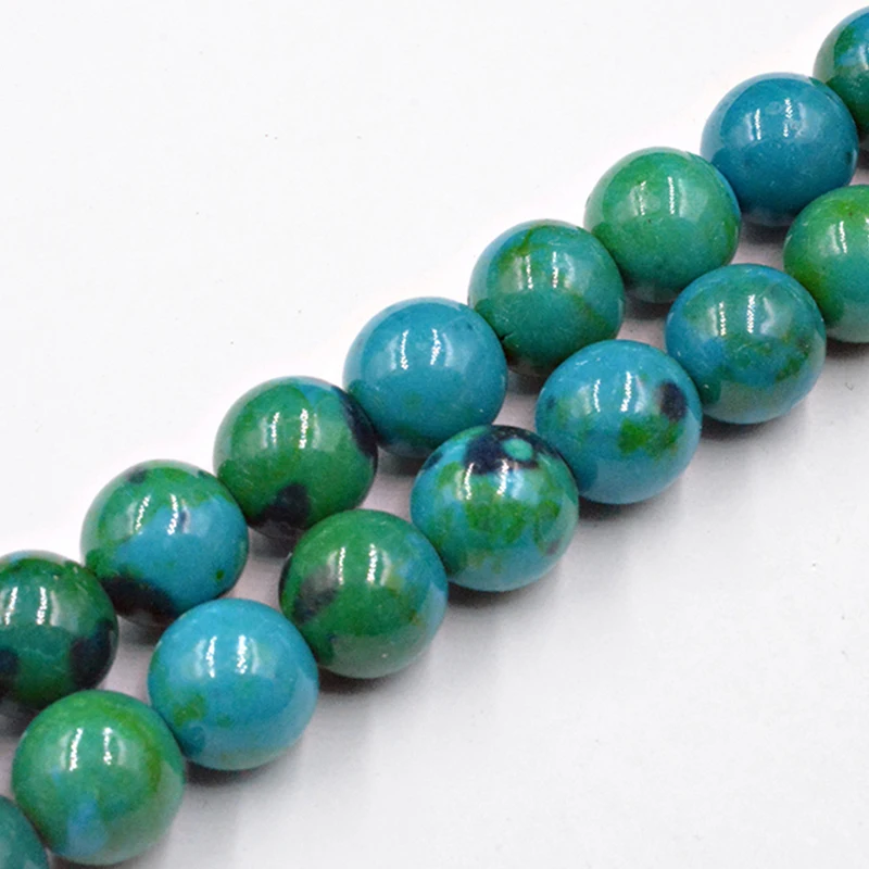 Natural Stone Chrysocolla Phoenix Beads Blue Smooth Round Loose 4 6 8 10 12MM for Jewelry Making Fit DIY Charms Bracelet | Украшения и