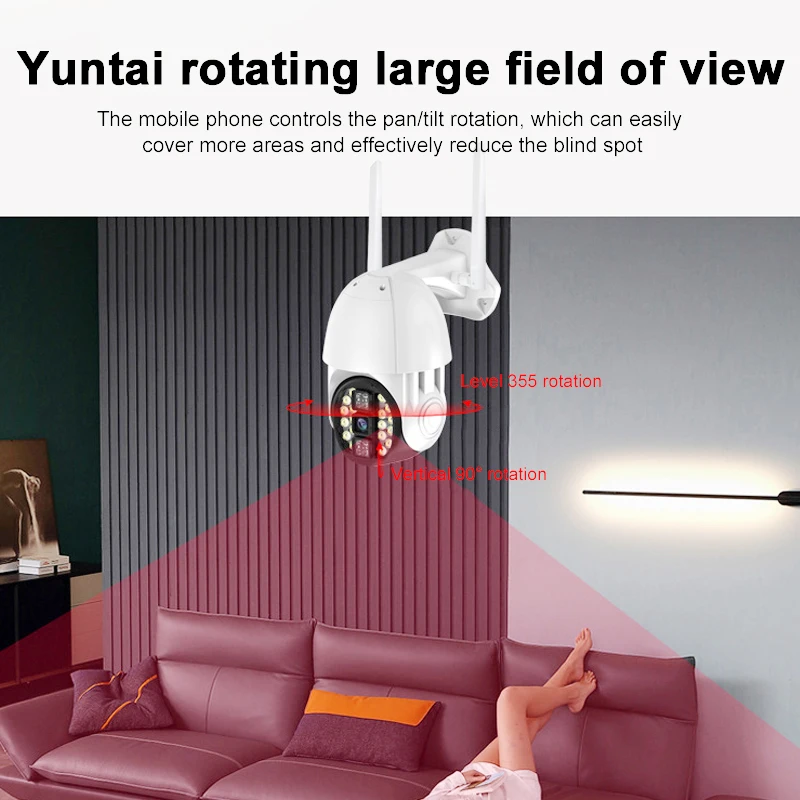 

Wifi Security Camera AP Camcorder 20LED Pattern Dual Antennas IP66 Outdoor Indoor Home Surveilance Motion Detection