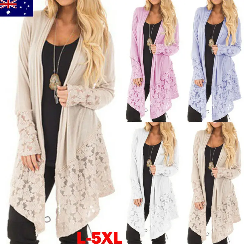New Fashion Women Autumn Sweater Baggy Cardigan Coat Long Jacket Knitted Jumper Plus Size Pink White Kakhi |
