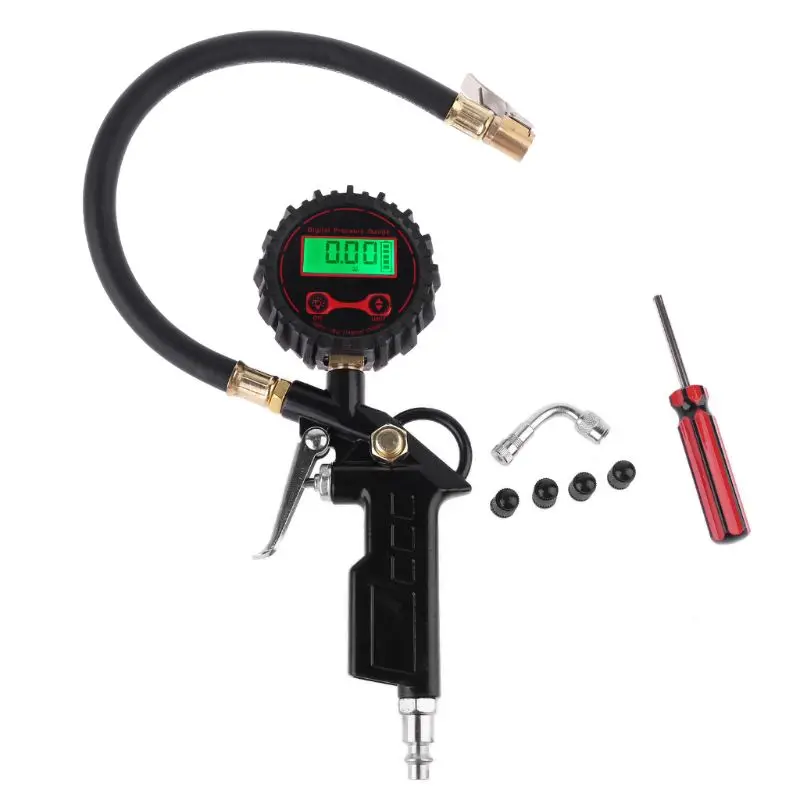 Digital Tire Pressure Gauge Tire Inflator Gauge 250 PSI with 4 Valve