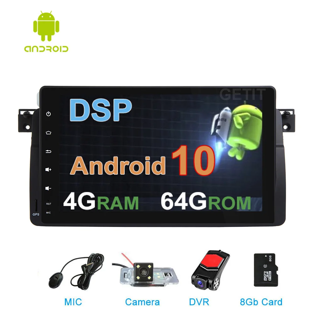 DSP ips 64G Автомобильный DVD стерео Мультимедиа Радио Android 10 для BMW E46 M3 с WiFi BT gps навигацией