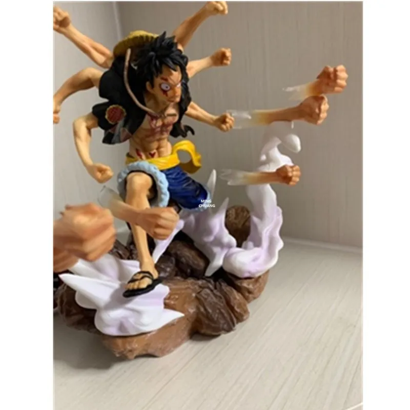 12" ONE PIECE Statue Phantom Luffy Bust Rubber Machine Gun Full-Length Portrait Ray Gun PVC Action Figure Toy BOX 31CM V940