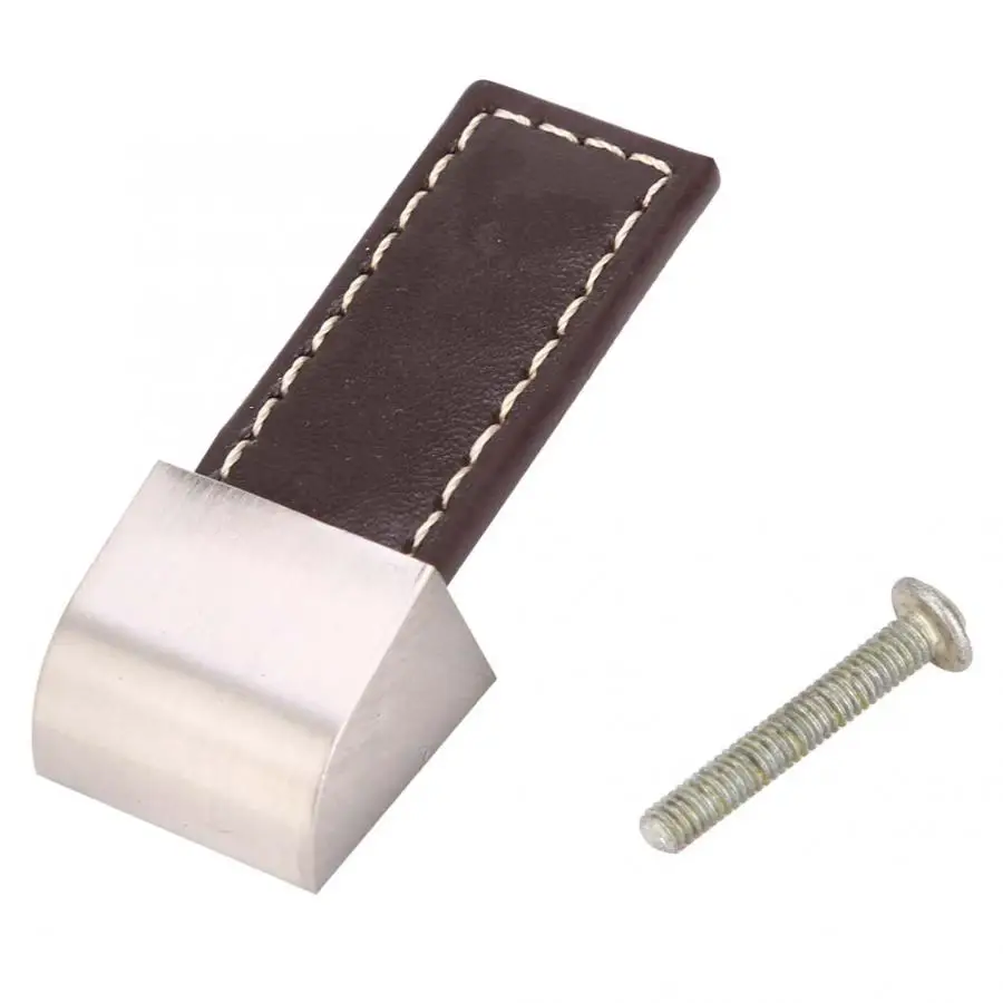 

Leather Brown Pulls Shoe Cabinet Drawer Wardrobe Door Furniture Handle Knobs Pulls