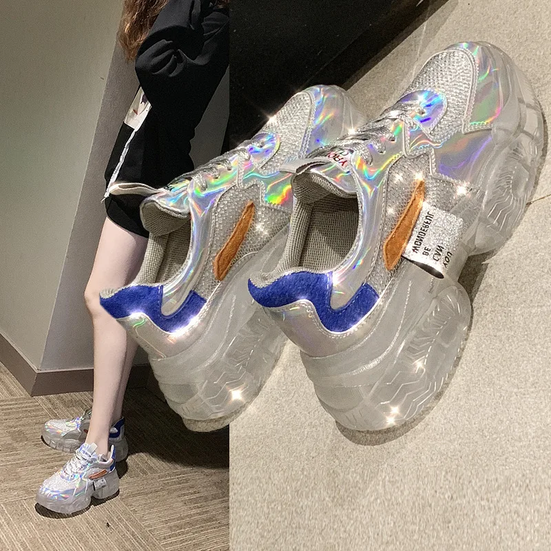 

2019 Crystal Within Increase Spelling Color Watercolor Motion Leisure Time Casual Shoes Woman Zapatos De Mujer Sneakers