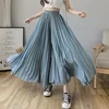Women Elegant Chiffon High Waist Wide Leg Pants Casual Korean Fashion Pleated Loose Trousers Clothes Comodi Pantalones De Mujer 2