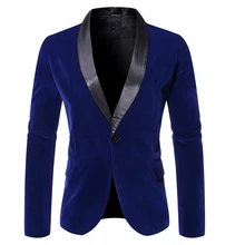 PUIMENTIUA 2019 Fashion Men Autumn Velvet Blazers Vintage Solid V-Neck Groom Men Suits For Wedding Costume Slim Button Blazer PUIMENTIUA 2019 Fashion Men Autumn Velvet Blazers Vintage Solid V-Neck Groom Men Suits For Wedding Costume Slim Button Blazer