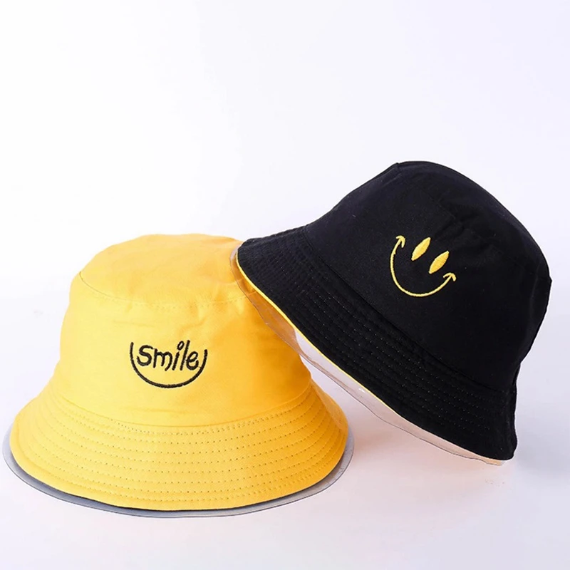 

Fashion Visor Men And Women Bucket Caps Korean Double Sided Wear Embroidered Fisherman Casual Hat