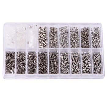 

1000Pcs/Set Small Stainless Steel Screws Electronics Screws Nuts Assortment Kit + Screwdriver with Tweezer For Eyeglasses Repair
