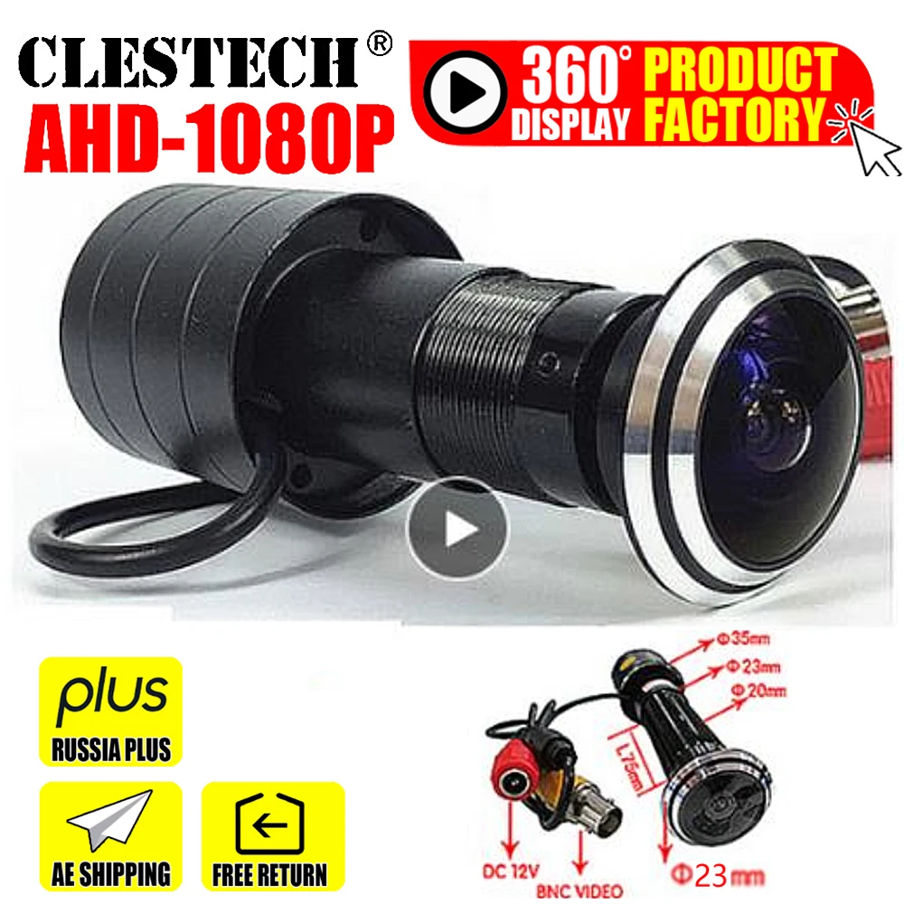 1.7Mm Panorama Door Cateye Hole Ahd Cctv Mini Camera 1080P Peephole Fisheye 4 In1 Sensor Star Light Sorveglianza Super Grandangolare