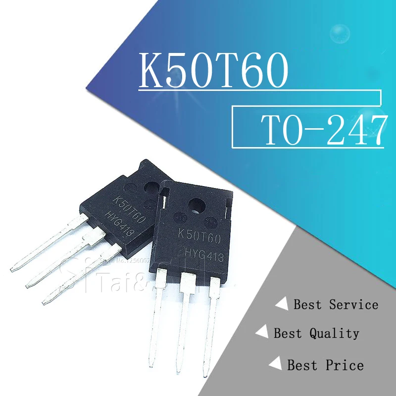 5 pces k50t60 ikw50n60t para 247 50a/600v igbt efeito de campo triode