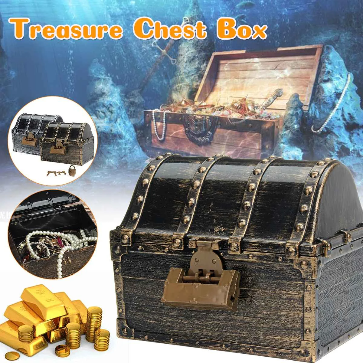 pirate treasure chest toy box storage