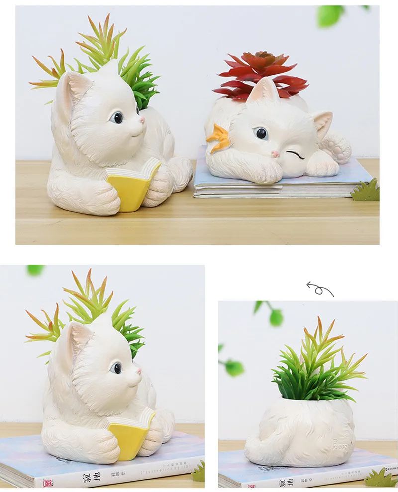 Kawaii Cat Bonsai Flower Pot Ceramics Succulent Plant Potted