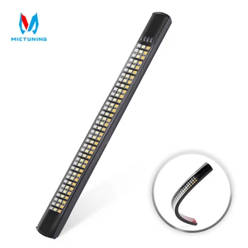 

MICTUNING 9.6" Motorcycle Tail Light Triple LED Light Strip Bendable Plate Multifunctional Sequential Turn Signal Running Lights