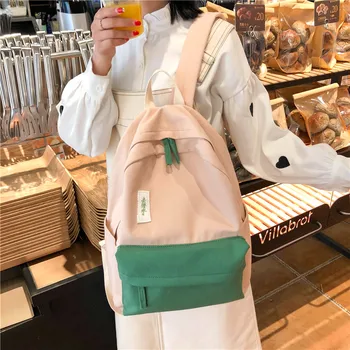 

JULYCCINO Hit Color Girl Backpack Canvas School Bags for Women Multi Pocket Travel Backpack Young Girl Designer Backpack Mochila