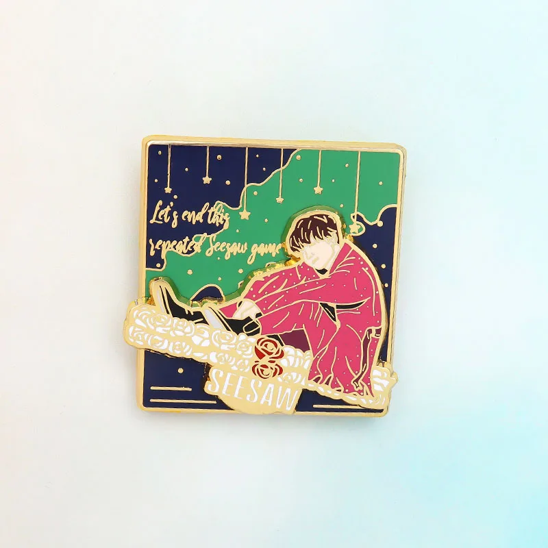 KPOP Bangtan-boys Pin Броши давайте кончим это sepeated seesaw игровые значки движущиеся комбинации брошь, эмалированный штифт ювелирные изделия подарок