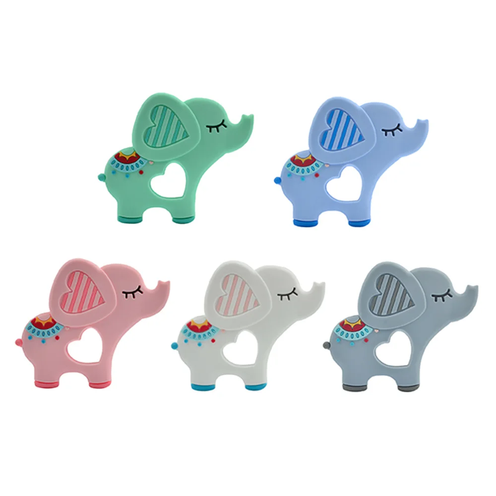 new elephant 10 шт./лот, Детские Прорезыватели, силиконовые аксессуары для прорезывания зубов, BPA бесплатные перчатки для прорезывания зубов, мультяшная силиконовая подвеска-прорезыватель, пустышки - Цвет: new elephant