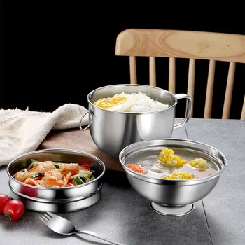 

304 stainless steel fast food cup thickened non-magnetic bubble cup student lunch box portable three-layer meal box