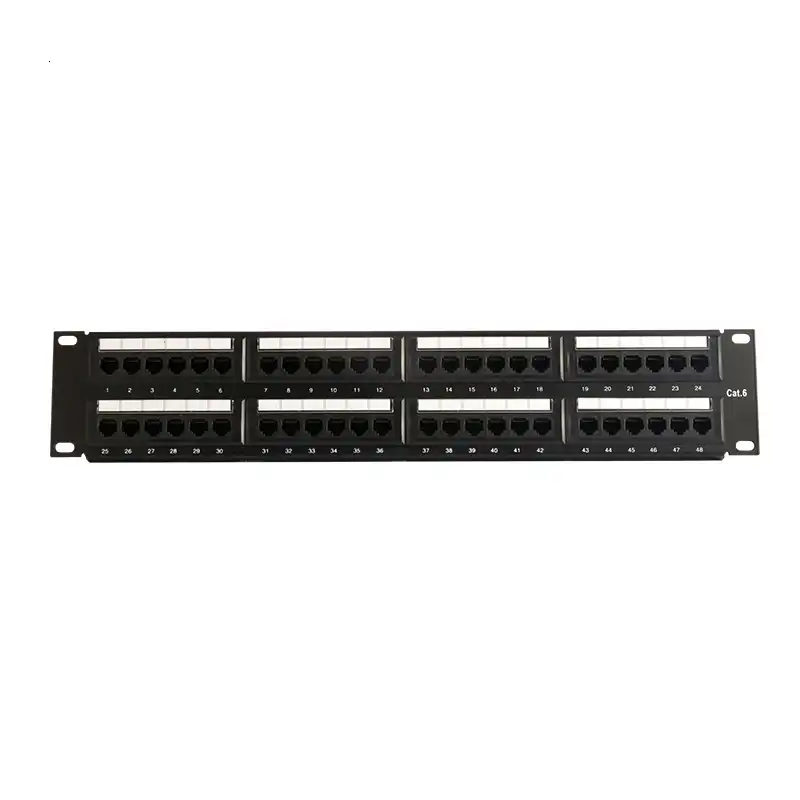 24-Port Keystone Jack Blank Patch Panel Plate Cat5e Cat6 RJ45 19/" Rack Mount 2U