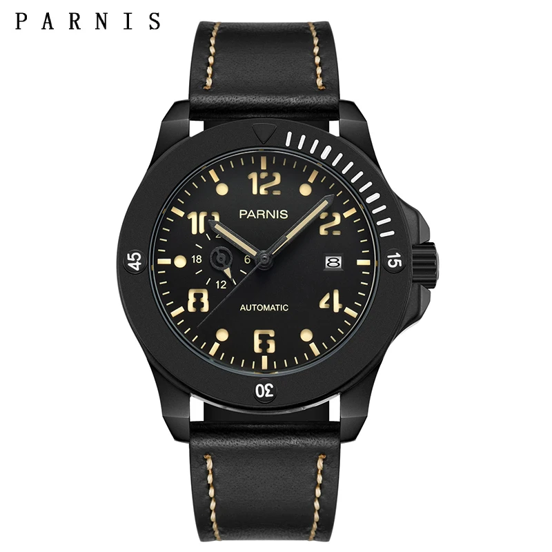 

Parnis 44mm Mechanical Men's Watches Rose Gold Case 100m Waterproof Luminous Automatic Movement Sapphire Crystal Men Watch