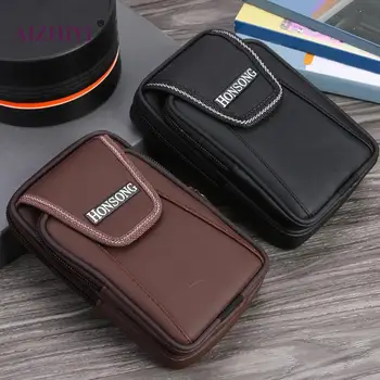 

Fashion Men Phone Pocket Male Small Leisure PU Leather Soft Card Bag Casual Money Wallet Zipper Purse
