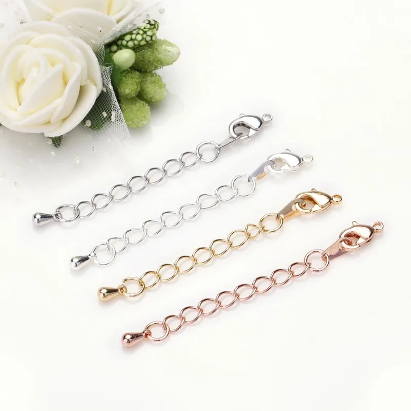 

10pcs/lot 56mm Tone Extended Extension Tail Chain Lobster Clasps Connector For DIY Jewelry Making Findings Bracelet Necklace
