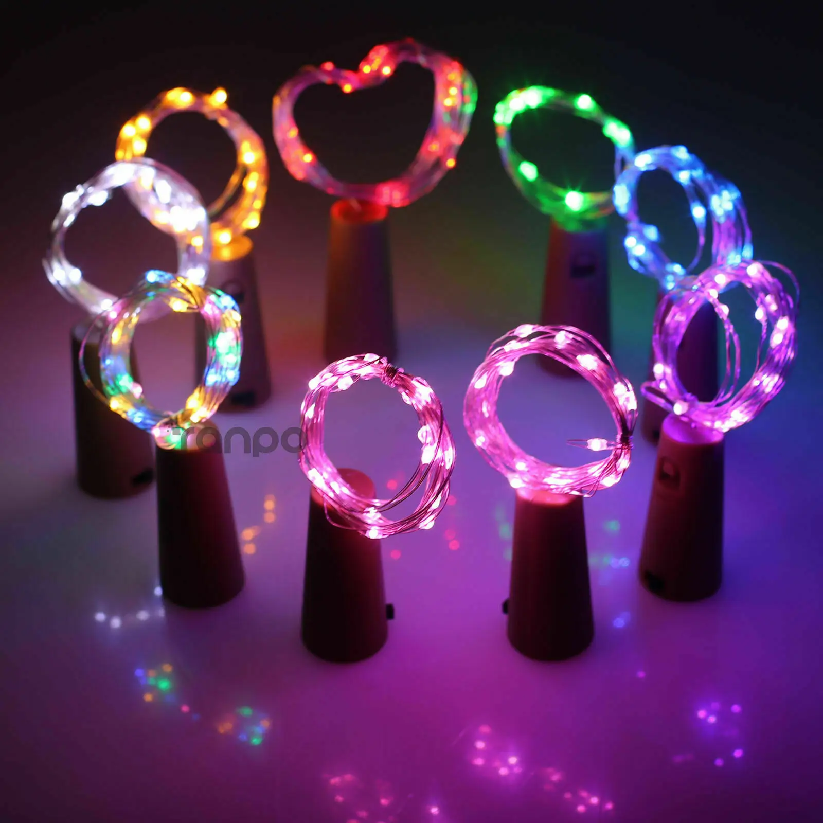 

10Pcs Wine Bottle Light Fairy String Lights 1-3M Battery Operated LED Copper Wire String Lights Stopper Cork String Light Party