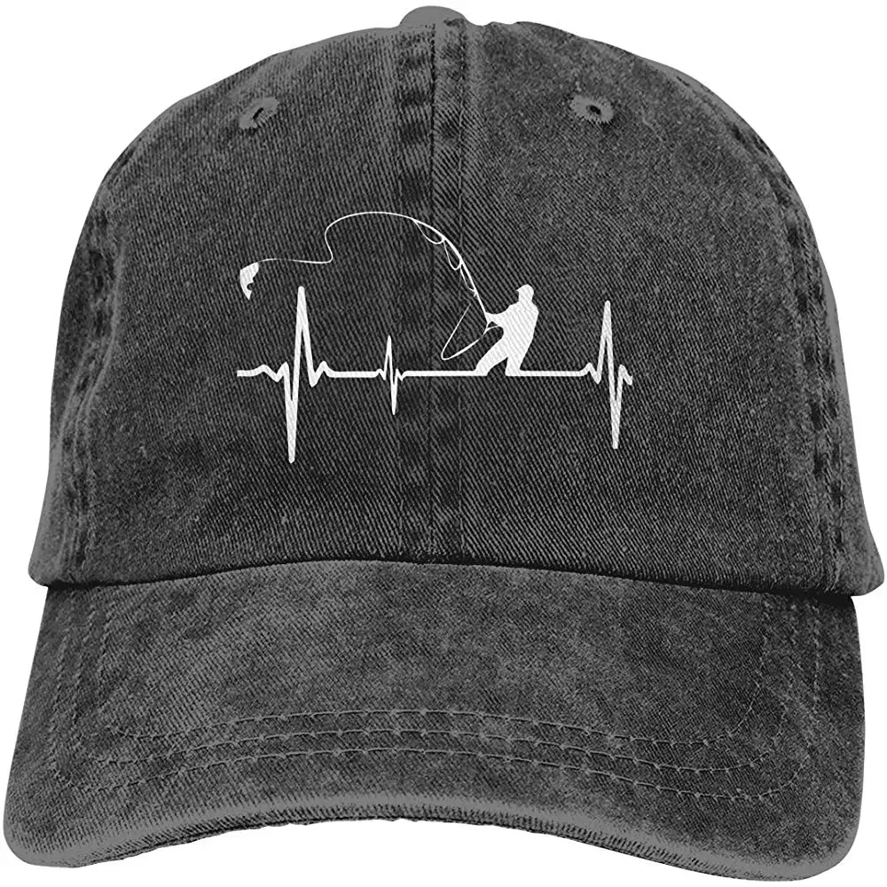 Мужская или женская Регулируемая джинсовая бейсболка, бейсболка для рыбалки, сердцебиение, шляпа для папы