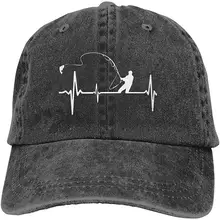 Мужская или женская Регулируемая джинсовая бейсболка, бейсболка для рыбалки, сердцебиение, шляпа для папы