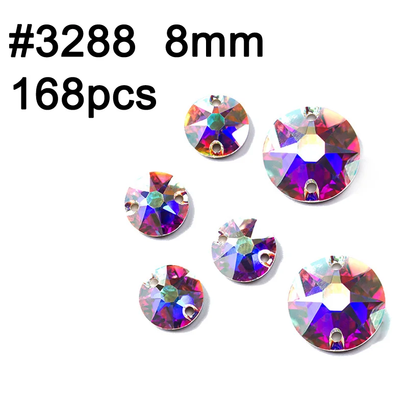XIRIUS 8mm 168pcs Новые Стразы всех форм шитья кристалл AB пришивные стразы плоские с оборота стразы кристаллы Пришивные декоративные камни для одежды Одежда - Цвет: XIRIUS 8mm 168pcs