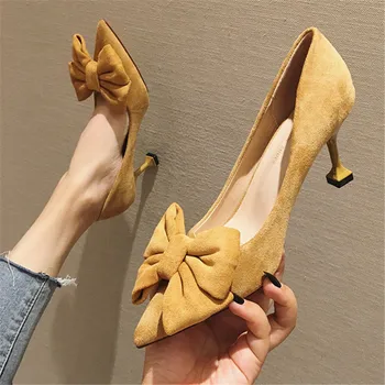 

High-heeled shoes women's fine with 2019 spring and autumn new wild ins fairy network red French girls small high-heeled soft sh