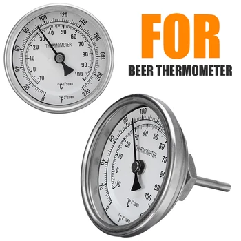 

3" Dial Analog 2" Probe Homebrew Beer Weldless Bi-metal Thermometer Brewing Thermometer 3"Face and 2"Probe