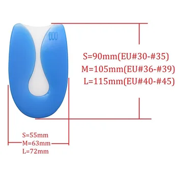 

1 Paar Fasciitis Hiel Protector Hielspoor Pad Schoen Vrouwen Siliconen Gel U-vorm Voet Pijn Binnenzool Mannen
