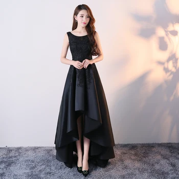 

Evening Dress 2020 New Simple Elegant Temperament Black Long Beading Evening Gown Banquet Host Dress Formal Female Dress