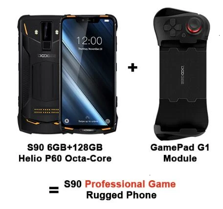 Add gamepad DOOGEE S90 NFC IP68 Ударопрочный мобильный телефон 6 ГБ+ 128 ГБ 5050 мАч android 8,1 6,18 ''Helio P60 Восьмиядерный 16 МП 4G Прочный смартфон - Цвет: Add gamepad