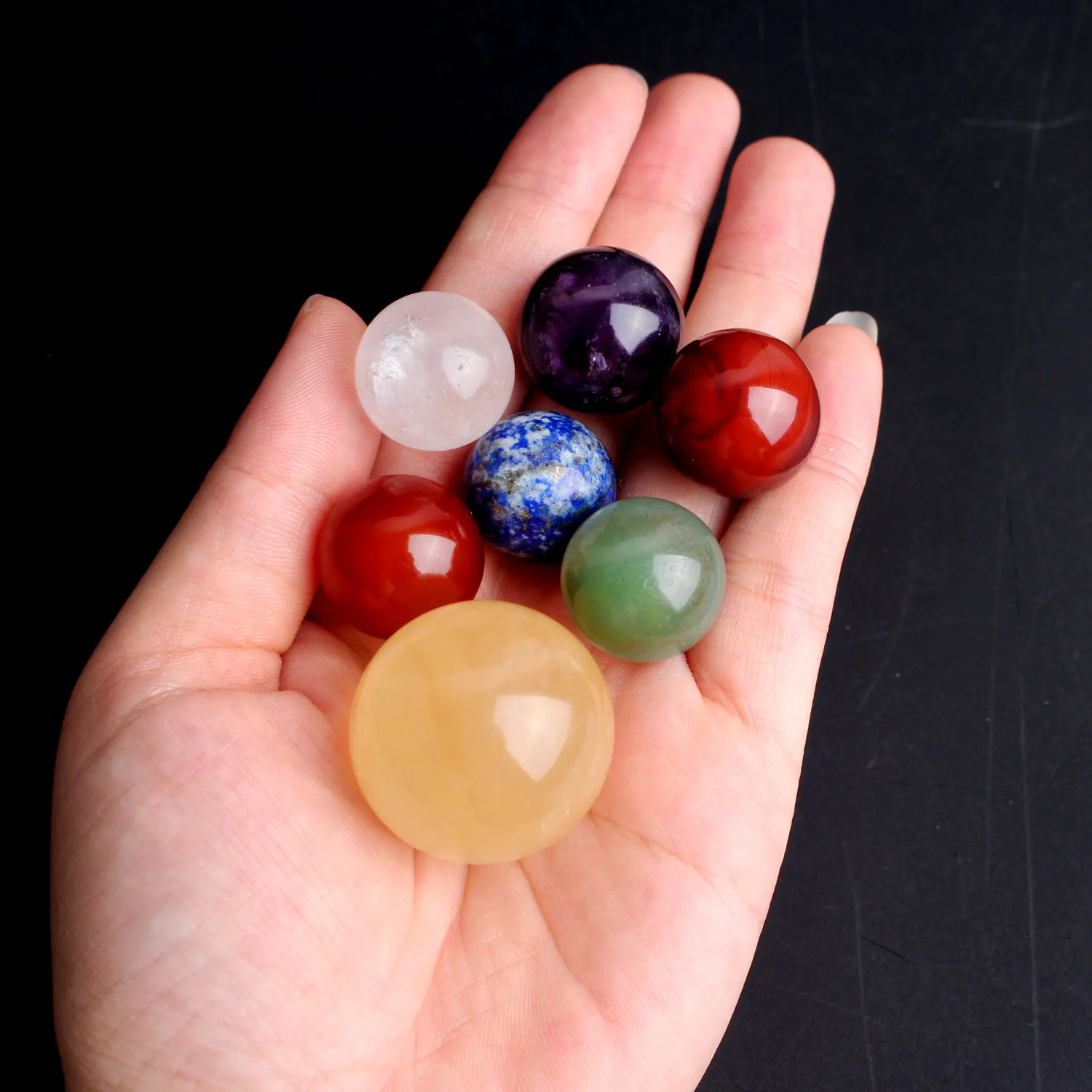 Высококачественный натуральный хрустальный шар 7 Чакр рейки Роскошные